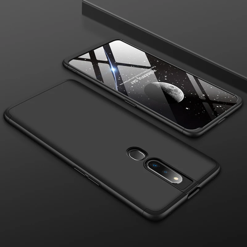 360 градусов полное покрытие чехол для OPPO F11 Pro A9 A5 F3 F5 F7 F9 R15 R17 A3S A5S Рено Ace Z Realme X2 Pro XT 5 3 Lite C2 чехол s - Цвет: Black