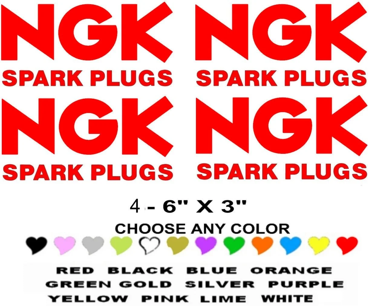 

Для 1 набора наклеек NGK sparkplug, наклейки «любого цвета»