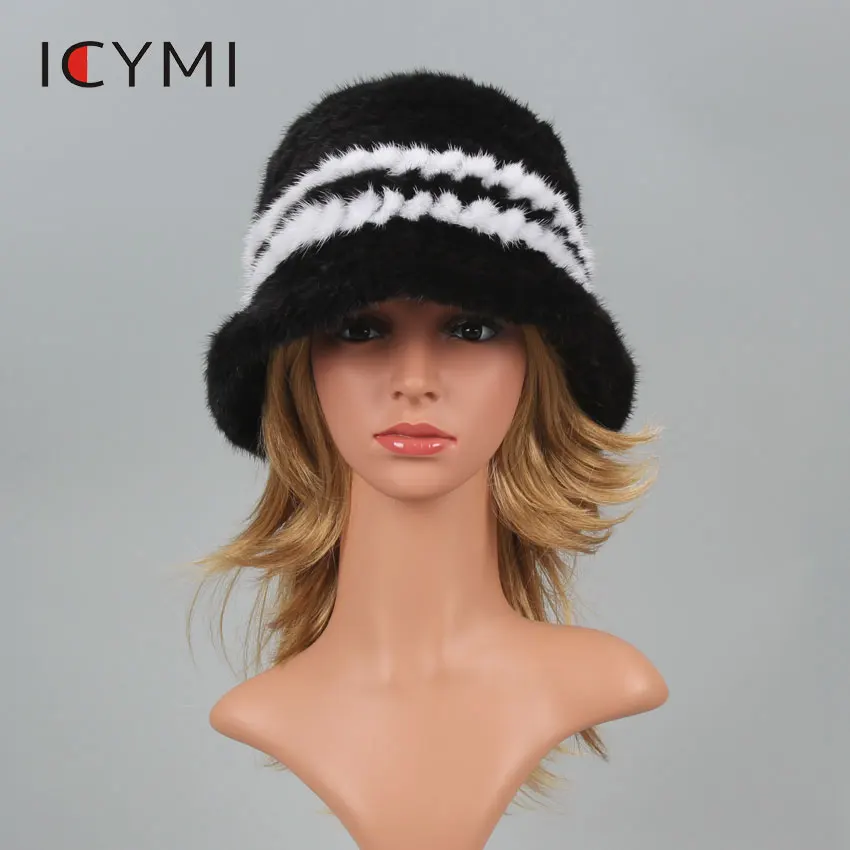 ICYMI класса люкс для русской зимы шапка вязаная из натурального меха женская