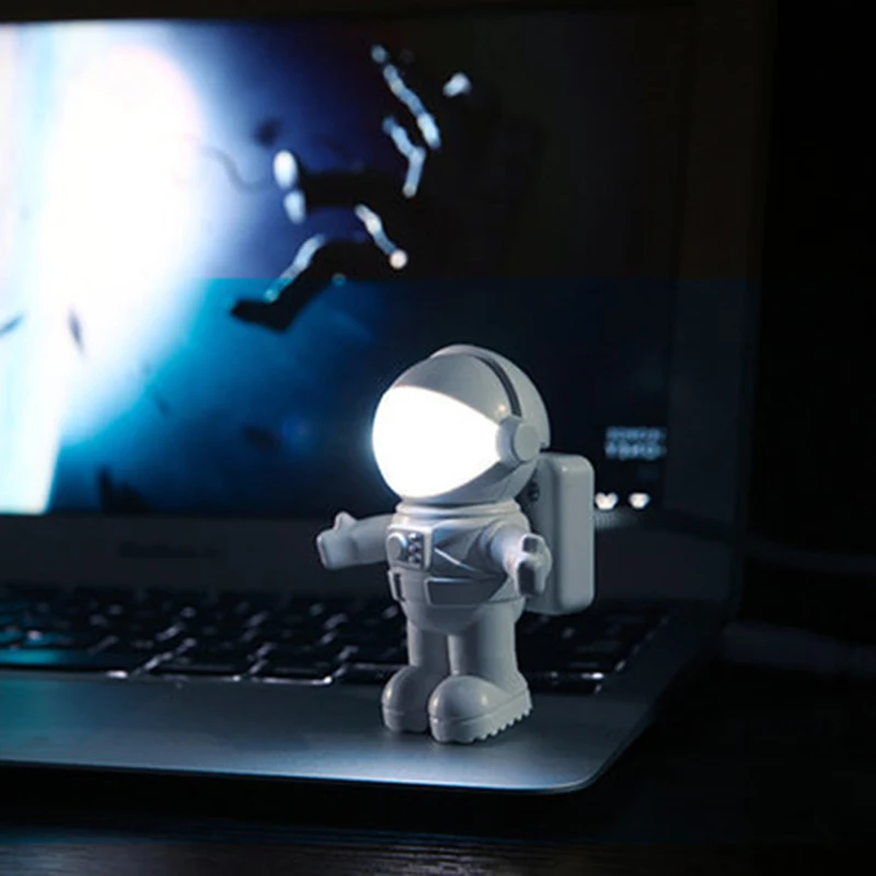 

New Style PureWhite Cool New Astronaut Spaceman USB Light LED Adjustable Night Light For breast-feeding Computer Lamp Desk Light