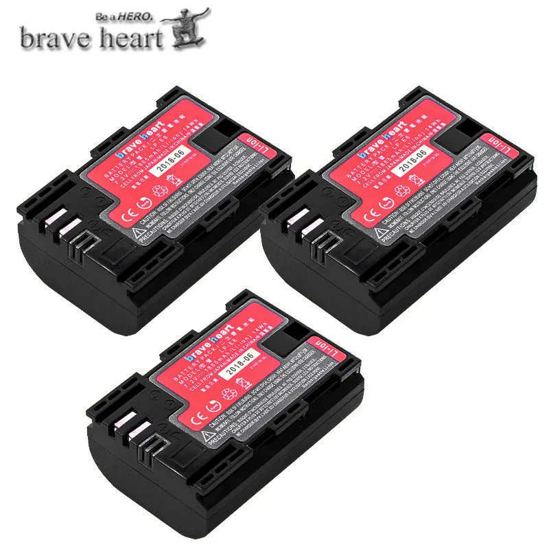 Bateria LP-E6 LP E6 LPE6N батарея камеры Япония Sanyo сотовый+ светодиодный USB двойной зарядное устройство для Canon EOS 5DS R 5D Mark II 5D 6D 7D 80D - Цвет: 3battery