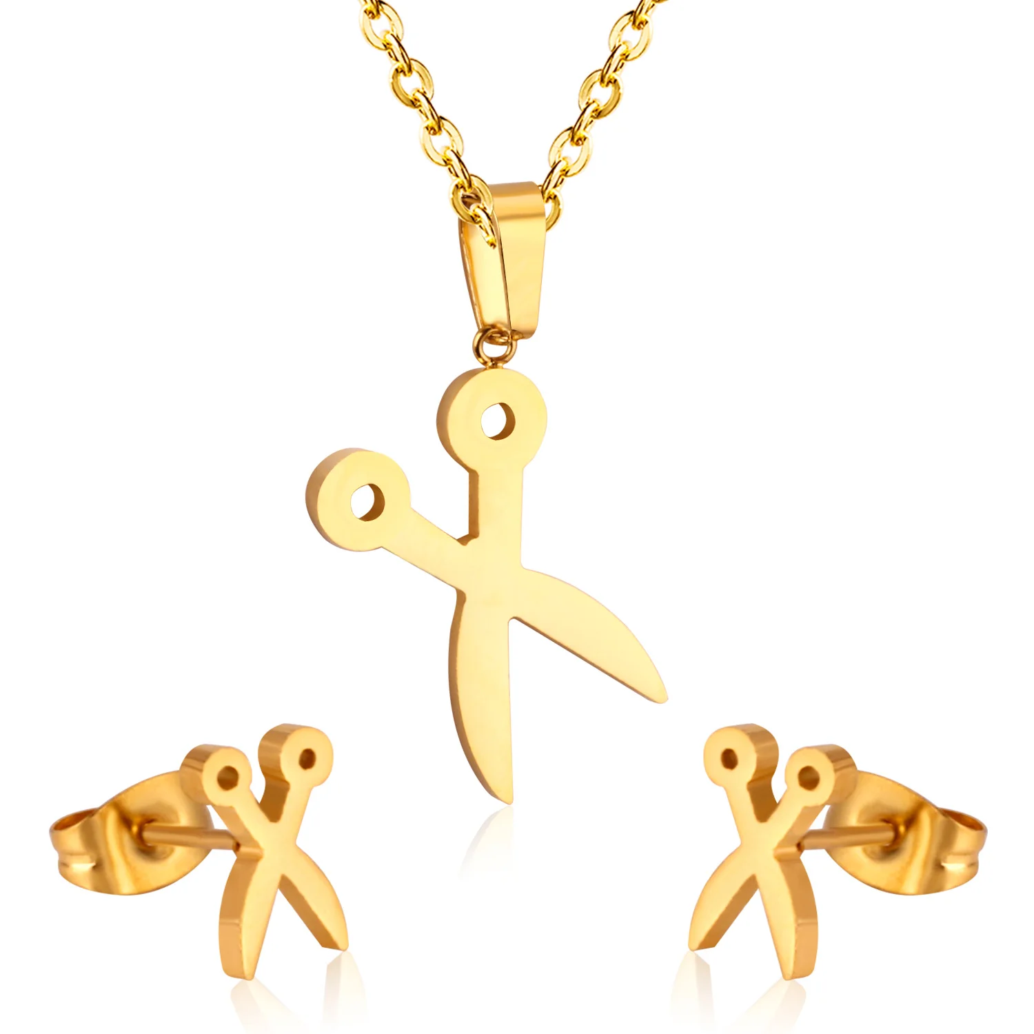 LUXUKISSKIDS модные Ножницы Ожерелье Серьги Дубай африканские Ювелирные наборы для