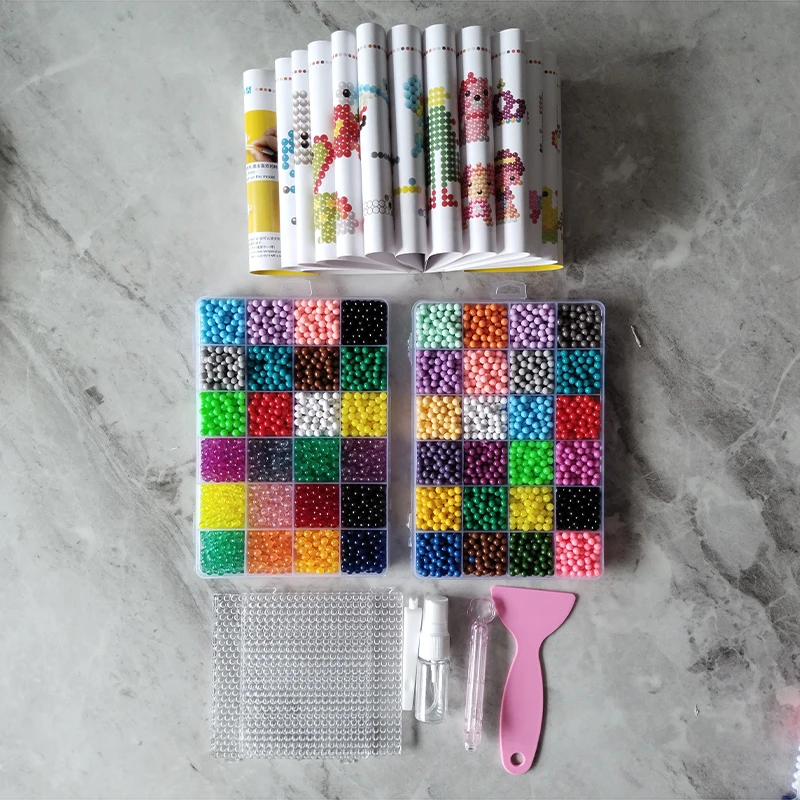 Perlen Refill Hama Beads Puzzle 3D Handmade Magic 5mm DIY Water Spray Beads Set Ball Games Children Toys for girls Books 1:1
