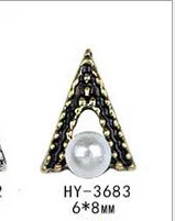 HY-3683 10pcs 10 шт./лот, древний сплав, дизайн ногтей, 3d, плоская задняя сторона, цветные бриллианты, жемчужные ювелирные изделия, стразы, украшения для ногтей - Цвет: HY-3683 10pcs