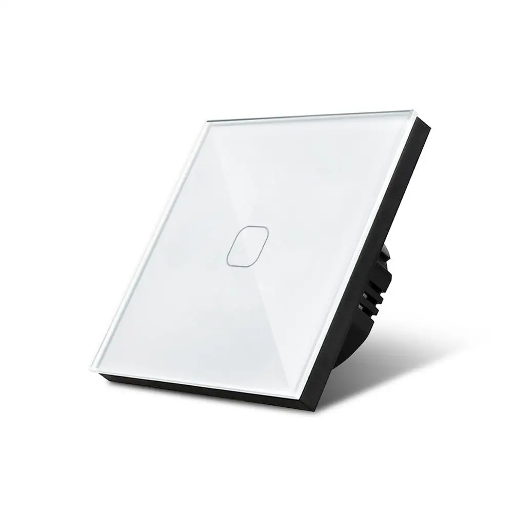 1 Gang 1 Way White 220V стандарта ЕС, США, Великобритании Стандартный светодиодный светильник сенсорный выключатель 1/2/3 1Way белого цвета с украшением в виде кристаллов Стекло Панель светильник стены Сенсорный экран переключатель для светодиодный светильник - Цвет: 1 Gang 1 Way White