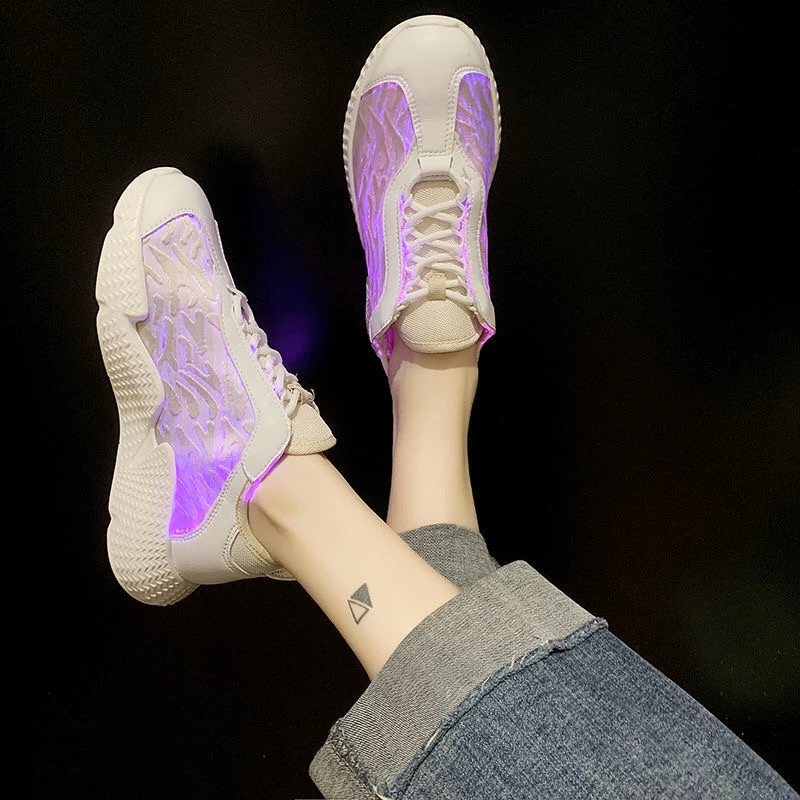 

Nice New Womens Colors Kid Luminous Sneakers Glowing USB Charge LED Shoes Girls Footwear LED Nightclub Bar Disco Originality