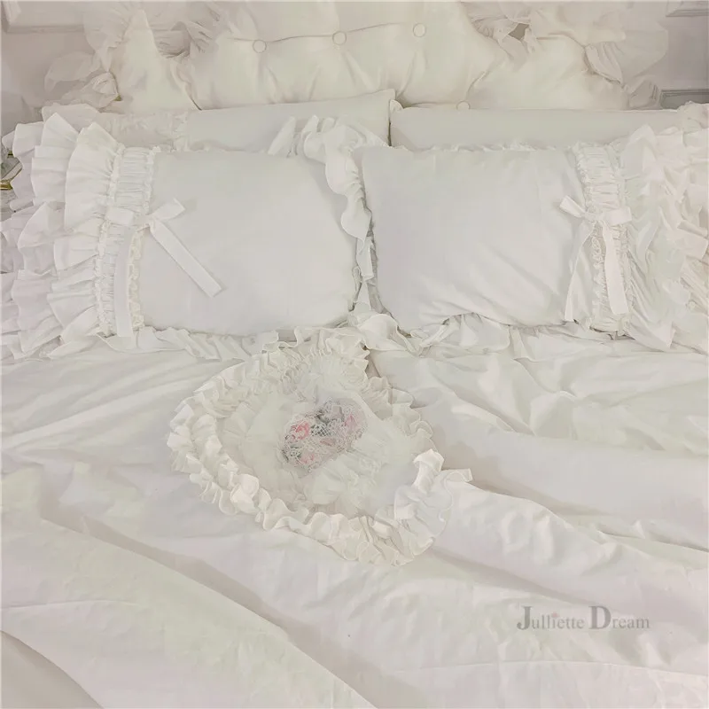 Роскошный романтичный кружевной дизайн постельное белье комплект принцесса
