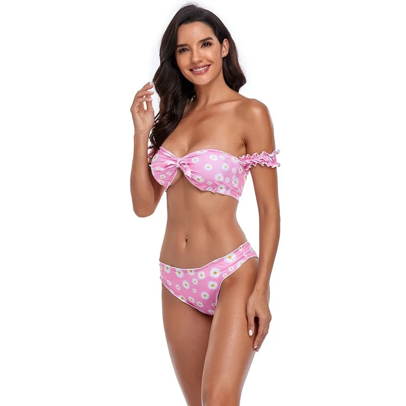 

2021 2 Piece High Waist Swimsuit Women Plus Size See Through Swimsuit Bathing Suit Bikini Beach Wear Cupshe Swimming Suit