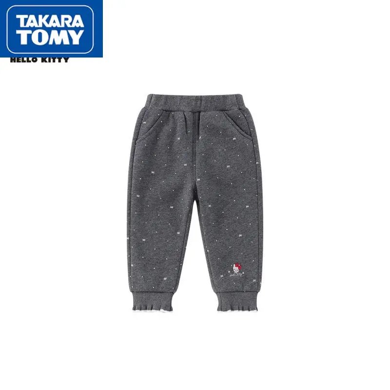 

TAKARA TOMY winter fashion cartoon Hello Kitty children's clothing simple baby trousers plus velvet thick warm baby cute pants