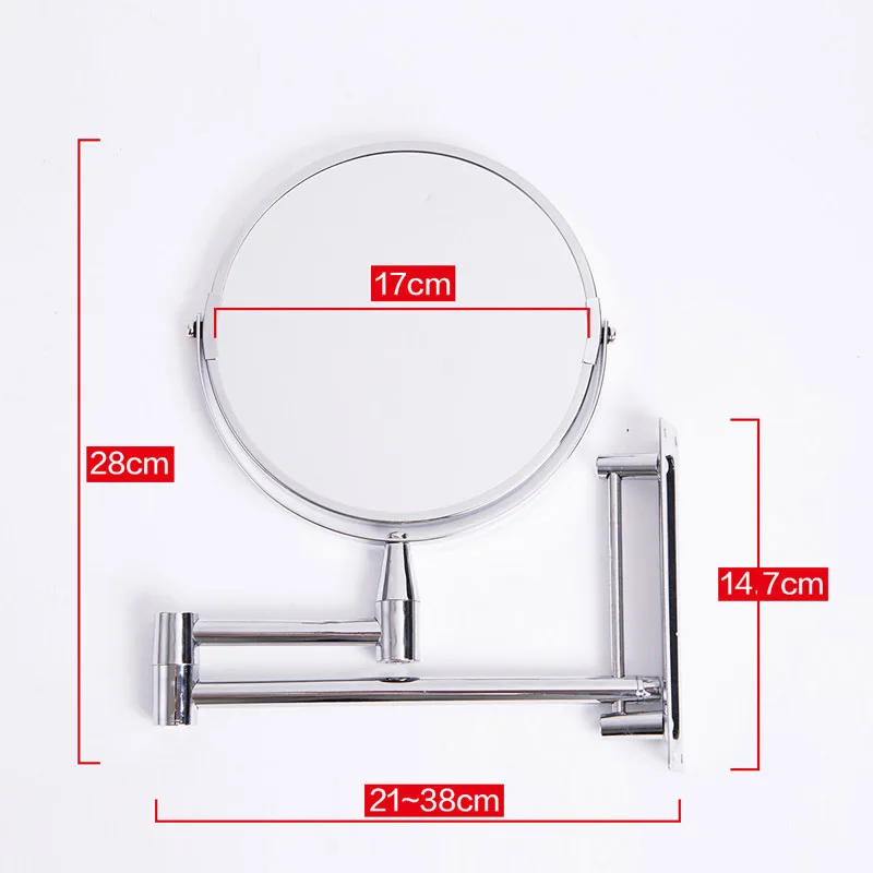 Настенное зеркало раскладное двухстороннее косметическое для ванной комнаты