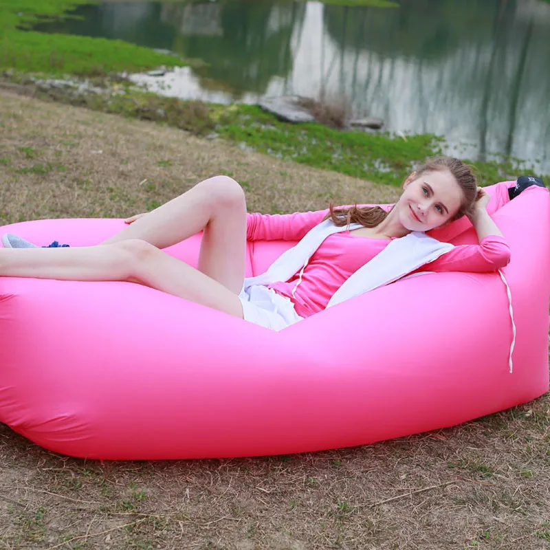 

Inflatable Lounger Air Sofa Lightweight Beach Sleeping Bag Air Folding Rapid Outdoor Camping Bed