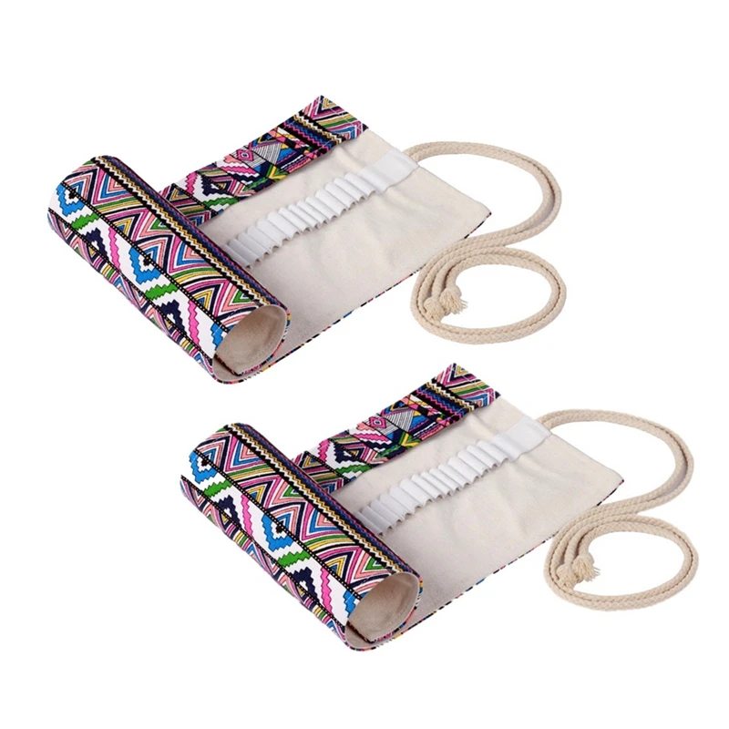 

Парусиновая накидка с 36/48 отверстиями, чехол для карандашей, сумка для хранения карандашей, Портативная сумка для карандашей (две штуки)