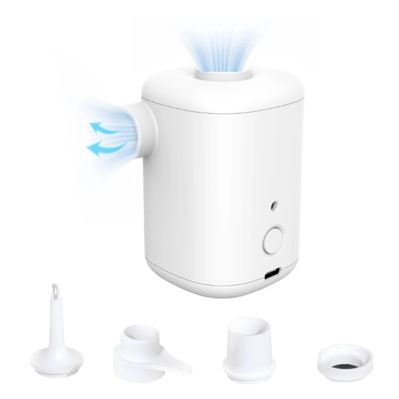 

Portable Wireless Mini Electric Air Pump with 3000mAh Battery USB Rechargeable 4 Nozzles Inflator for Swimming Ring