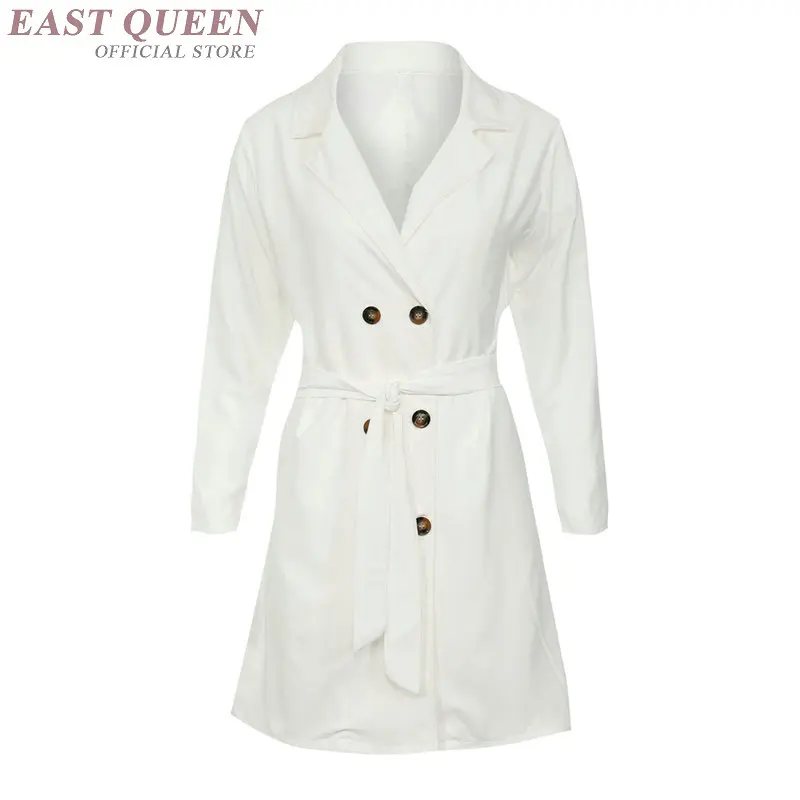 Женская одежда осень 2019 двубортный Блейзер тренчкот с поясом длинная куртка