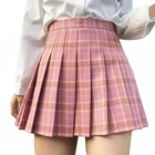 Короткая плиссированная юбка с высокой талией, микро юбка, черные мини-юбки, женские теннисные юбки, корейские розовые и белые клетчатые юбки, Осень-зима Y2k