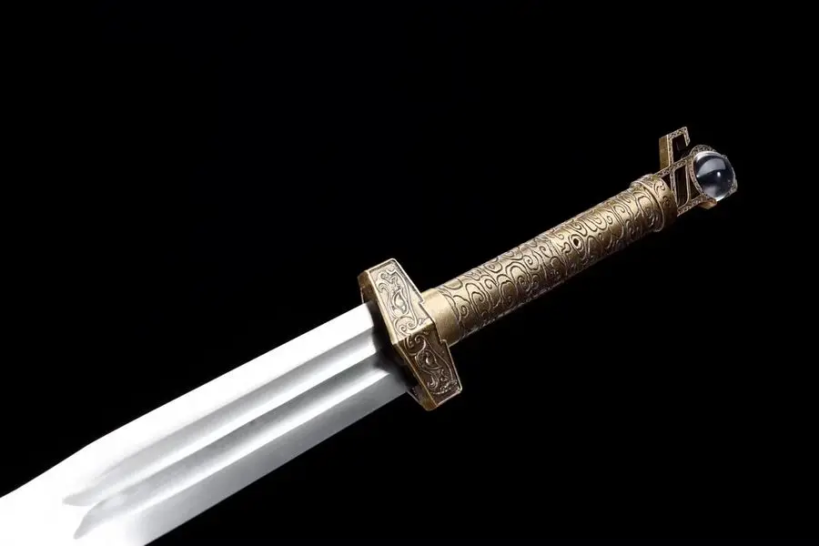 Quality WUSHU Sword Chinese characteristic Groove Manganese Steel straight Blade Cloud Jian