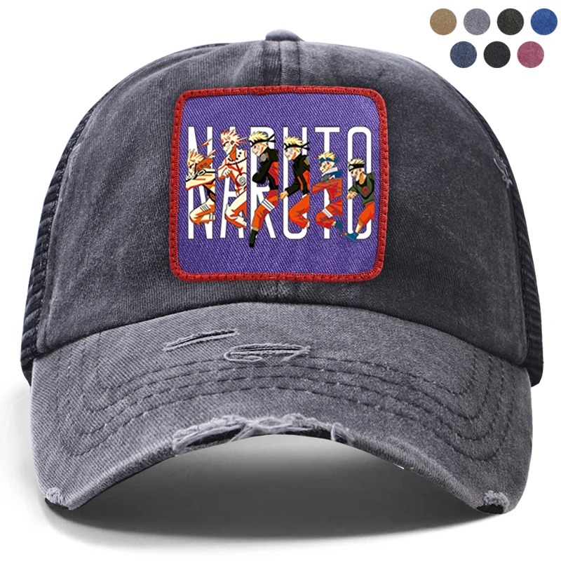 Fashion Japanese Anime Uzumaki Naruto Kurama Kyuubi Men's Baseball Cap Women Snapback Hip Hop Summer Mesh Hat Trucker | Аксессуары