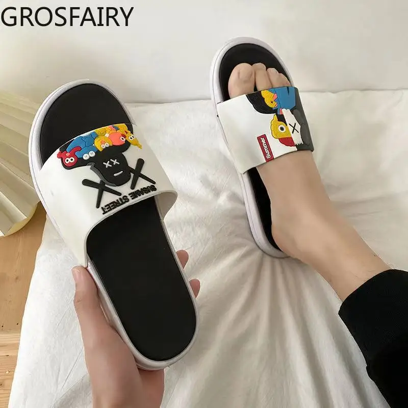 

Men's Slippers, Summer Slippers, Women's Cute Open-toed Low Platform Flip-flops, Indoor Flat-bottom Beach Slides, Men's Shoes