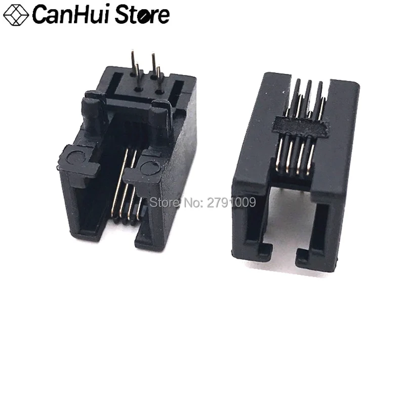 10 шт./лот RJ11 95001-4P4C 4P4 RJ10 гнездо черный телефонная розетка tele Горячее предложение |