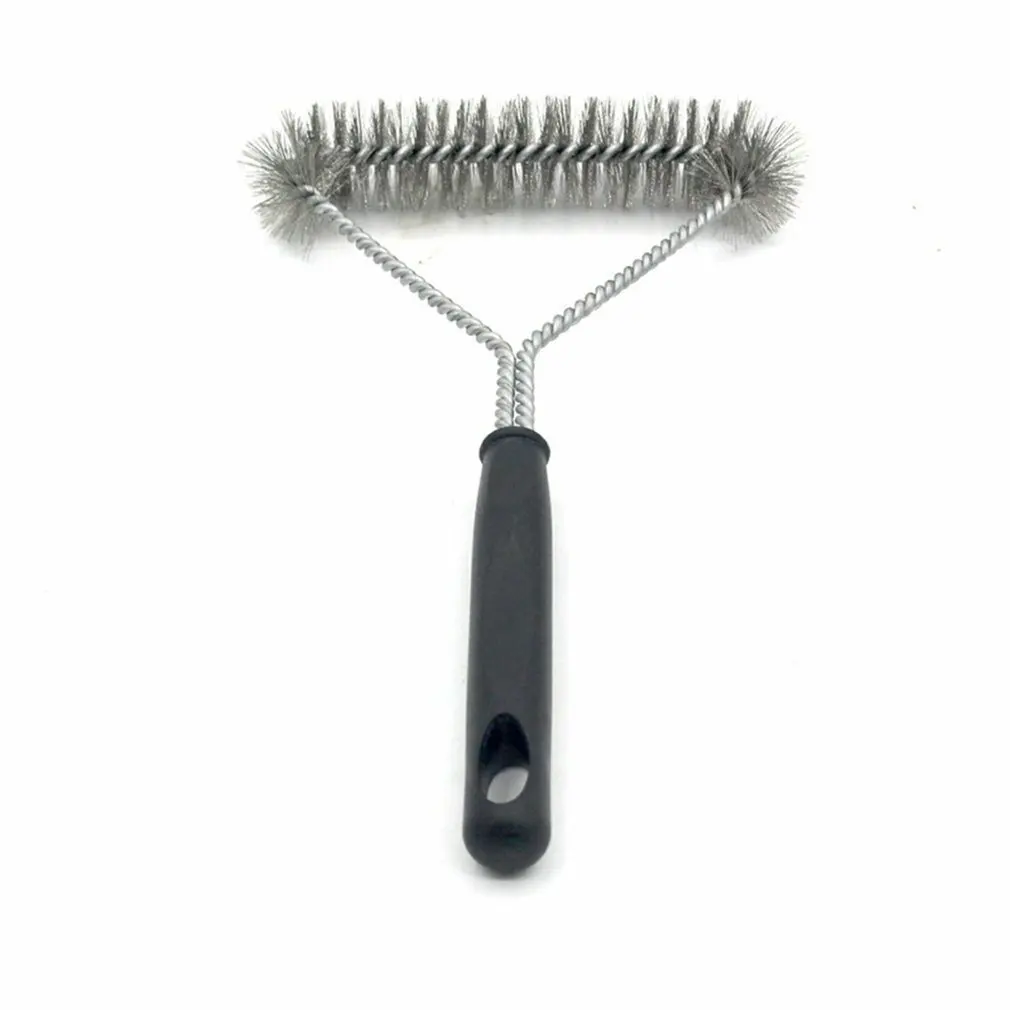 

Kitchen Accessories BBQ Grill Barbecue Kit Cleaning Brush Utensils Stainless Steel Avoid Injury Bristles Triangle Tools