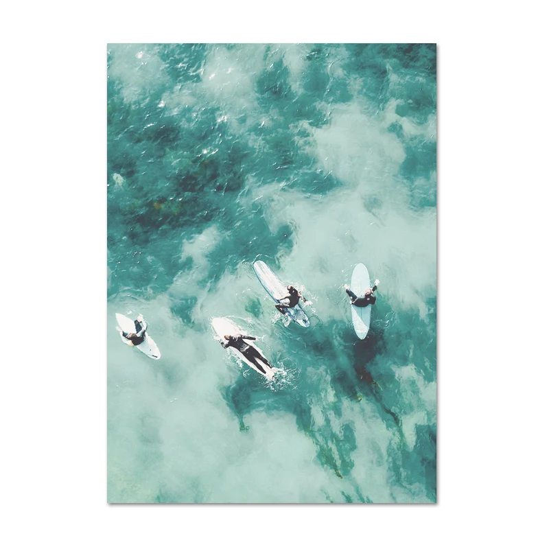 L602-6 Калифорнийский Набор для печати Surf Wall Art Холст живопись плакаты пляж доска для серфинга принты береговой декор картины для гостиной стены - Цвет: L602-6