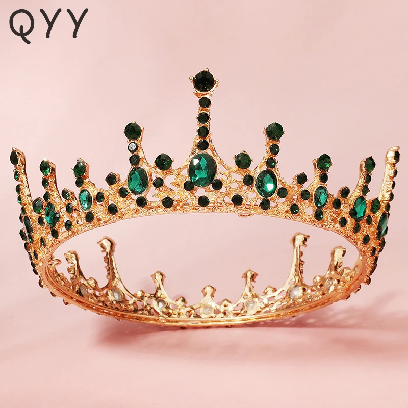 

Vintage Crown Crystal Ancient Gold Tiaras and Crowns for Women Accessories Party Hair Jewelry Rhinestone Headpiece Headwear Gift