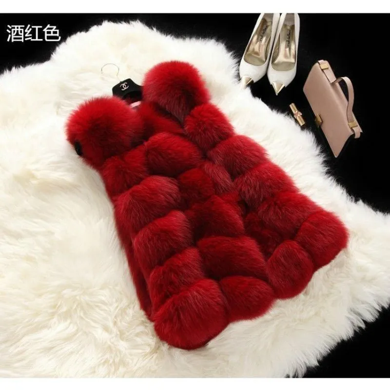 

High-quality New Fox Fur Coat Vest Jacket Ladies Vest Long Elegant Luxurious Temperament Western Diamond Jacket