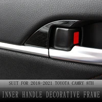 inner handle protector cover for toyota camry 8th gen 2018 2019 2020 inner handle decorative frame trim car interior accessories