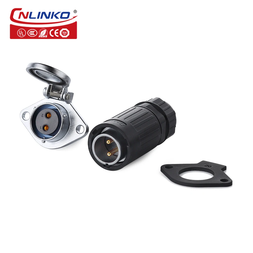 CNLINKO M20 YA 2 pin 20A 500V водонепроницаемый круглый Электрический разъем с IP65