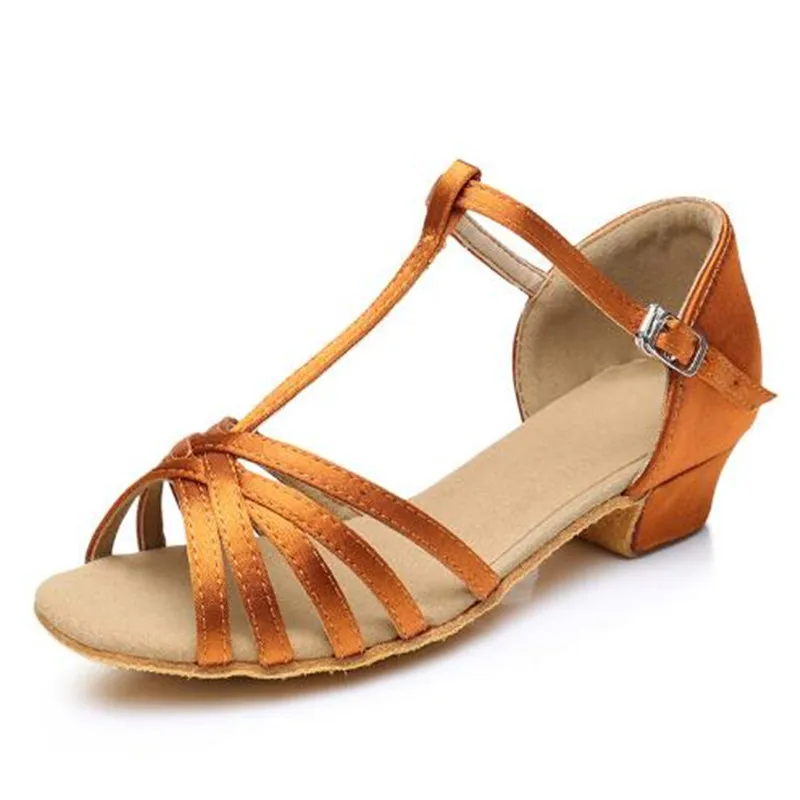 Children/Women Professional Latin Dance Shoes Woman/Kids Tango Salsa ballroom Dancing Ladies Square Low Heel Sandals 24-41 | Спорт и