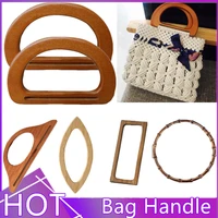 1pair nature wooden bag handle replacement diy handbag tote handles o bag handles purse bags accessories bamboo imitation handle