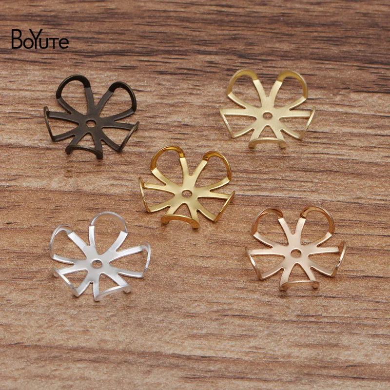 

BoYuTe (100 Pieces/Lot) 18MM Metal Copper Filigree Arched Flower Materials Diy Hand Made Jewelry Findings Components