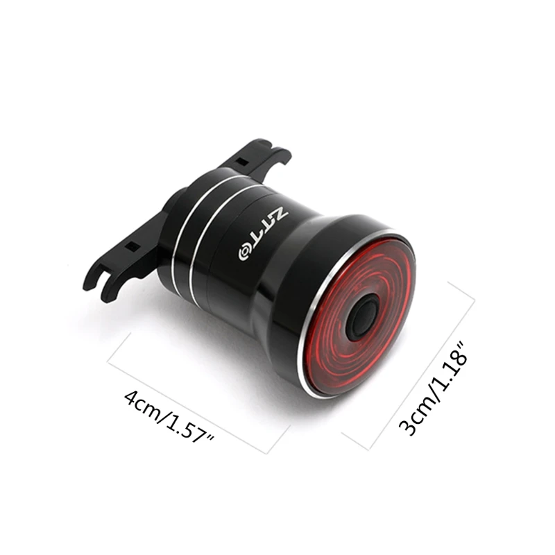 

Bicycle Brake Sensor Tail Light Aluminum Alloy Waterproof Mini Cycling USB Rechargeable Safety Warning Lamp 100 Lumen Taillight