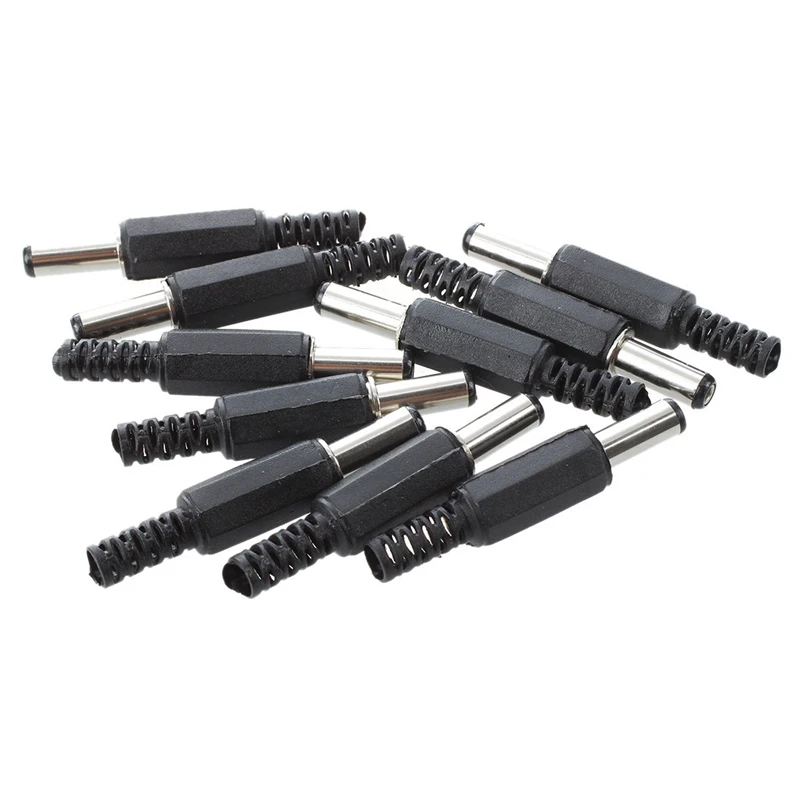 10 x Black Plastic Cover 2.1x5.5mm Male DC Power Plug Jack Connector | Электроника