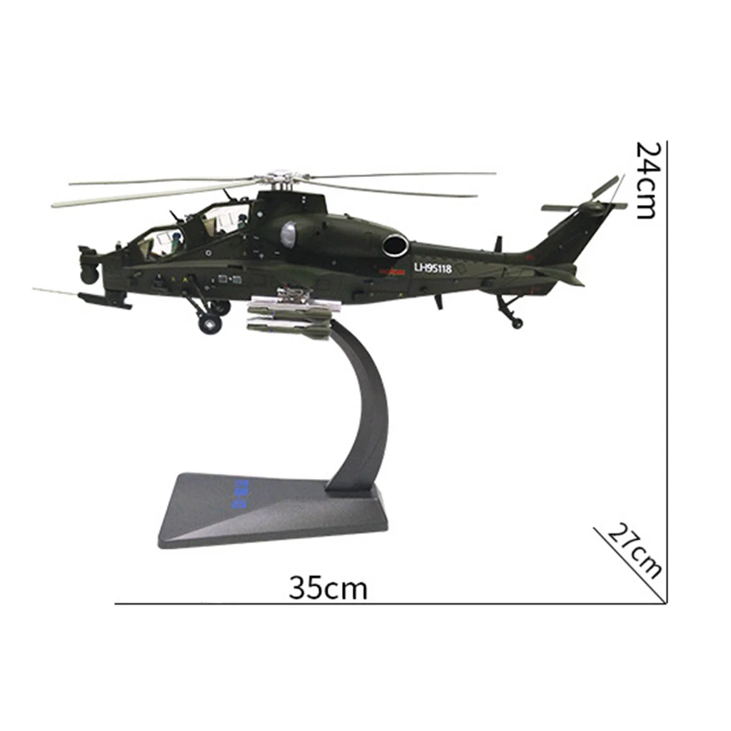 

1:48 Scale WZ-10 Diecast Helicopter Aircraft Model Alloy Black for Adult Kid