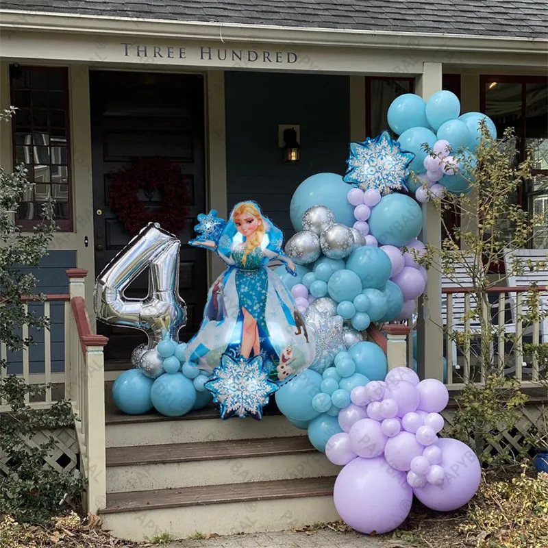 

101Pcs Disney Elsa Princess Foil Balloon 32" Silver Number Balloon For Baby Shower Kids Girls Birthday Decors Supplies Globos