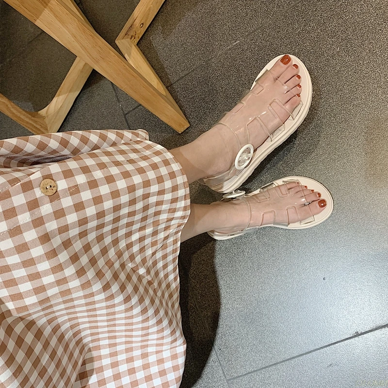 Женские туфли-желе для сада и пляжа черные или Серебристые сандалии-желе удобные