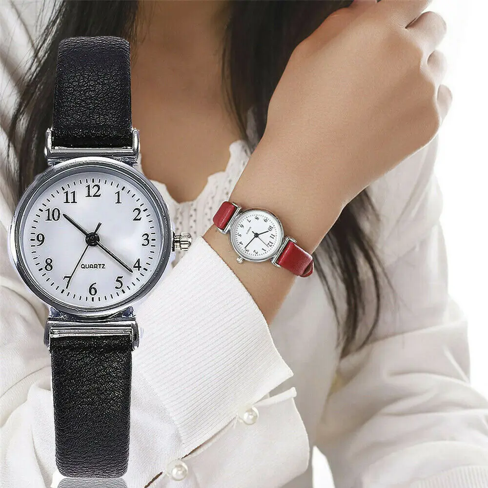 

Классические женские часы Geneva, повседневные кварцевые часы с кожаным ремешком, круглые аналоговые наручные часы