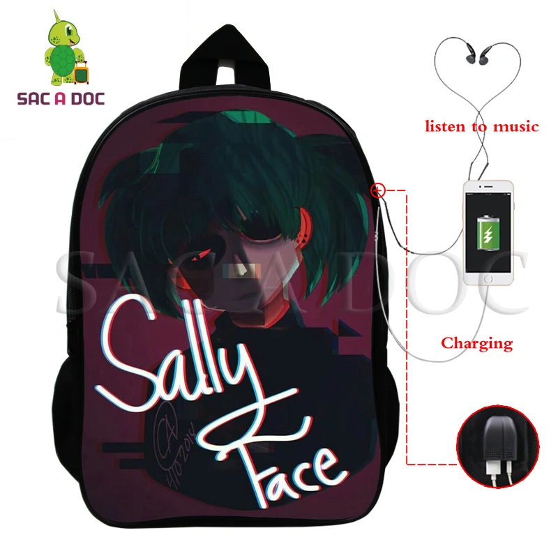 Sally Face, рюкзаки для детей, школьные сумки для подростков, рюкзак в стиле хип-хоп, сумка унисекс, дорожная сумка для книг, нейлон, 16 дюймов, mochila, можно настроить - Цвет: Hip Hop bags