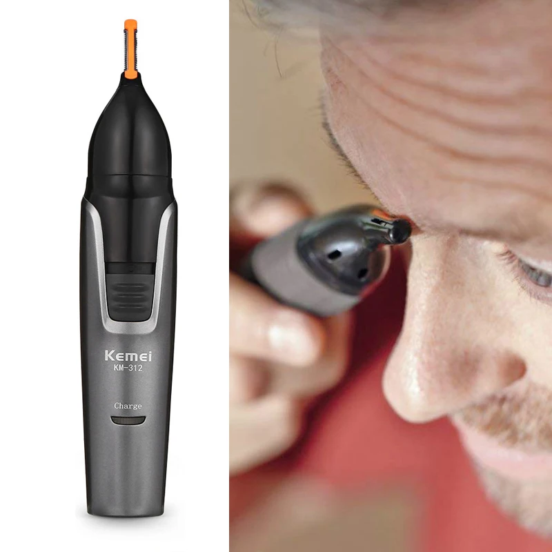 

Kemei ProtecTube Facial Nose Hair Trimmer with Maximum Comfort Mens Precision Groomer for Nose Ears Eyebrows Neck and Sideburns