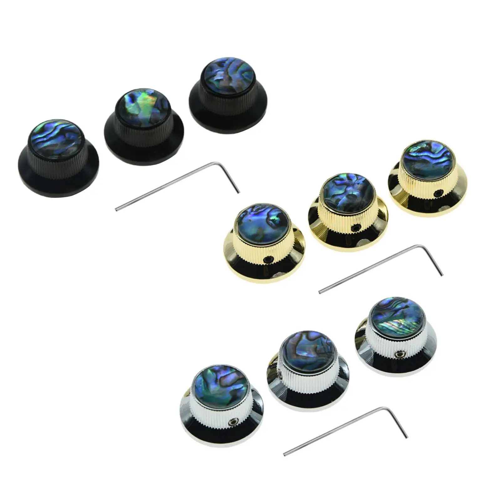 

3x Guitar Control Knob Volume Knobs 1.5mm Wrench for 6mm Shaft Electric Guitar Bass Musical Instrument Parts
