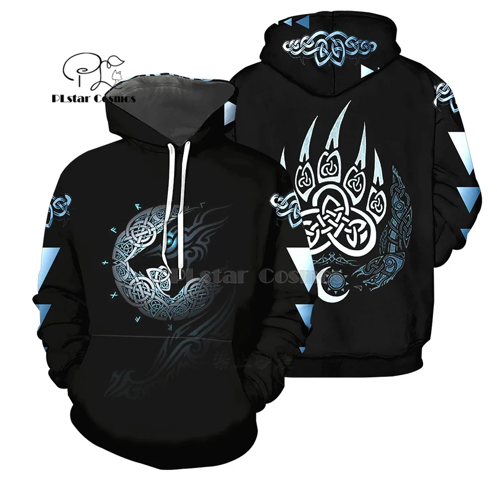 PLstar Cosmos Viking Tattoo 3D напечатанные футболки с принтом Толстовка/на молнии для мужчин