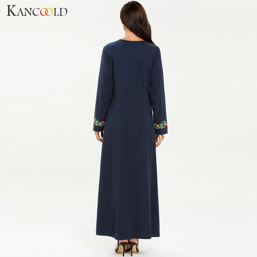KANCOOLD мусульманская абайя для женщин Кафтан платье свободные печатные абайя исламский турецкий Длинные Платья повседневные женские Муслима