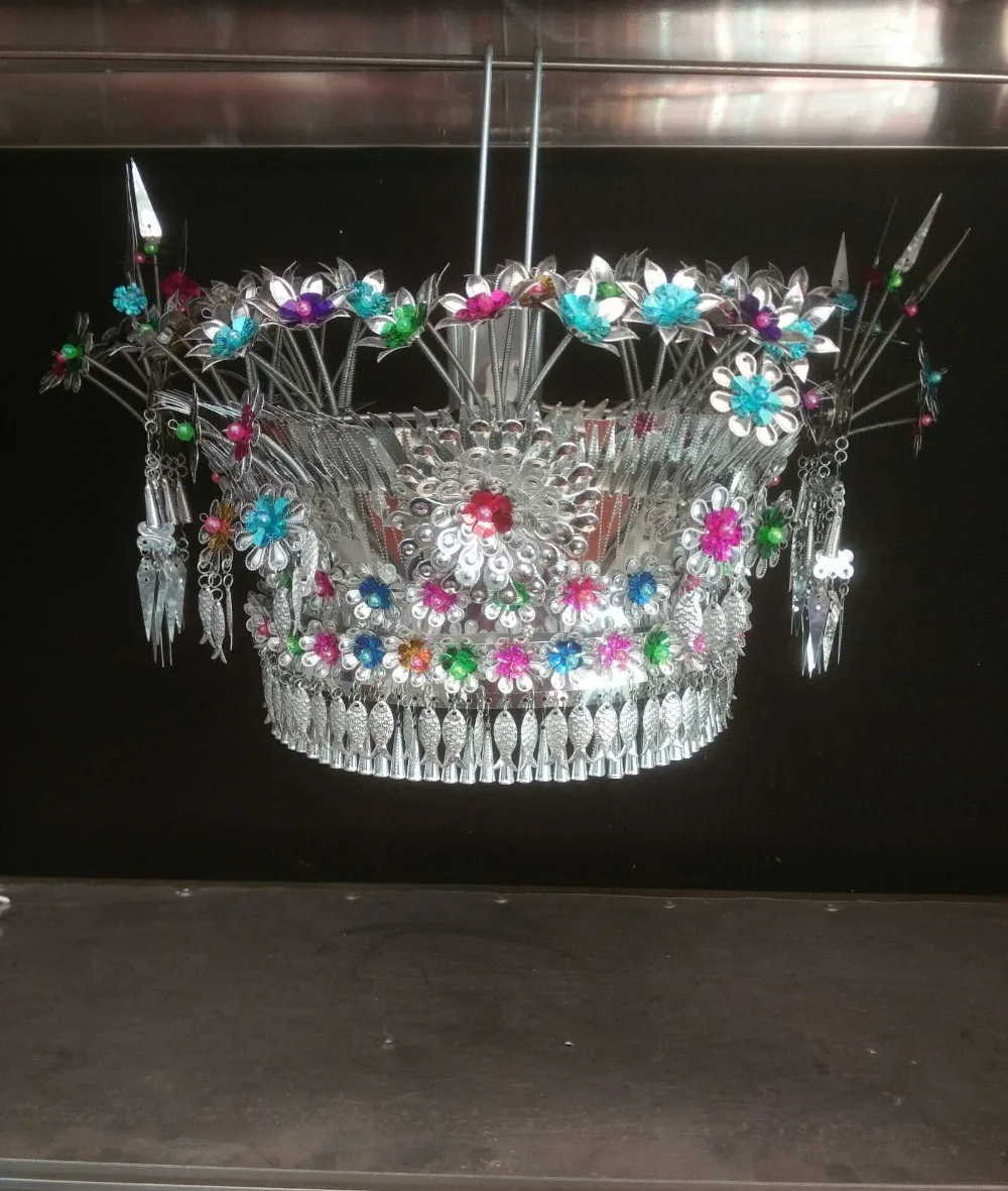 

Регулируемый Мяо шапки Взрослый Детский костюм, выступления на сцене, косплея, с серебряным покрытием из золотистого металла головные уборы вечерние повязка на голову