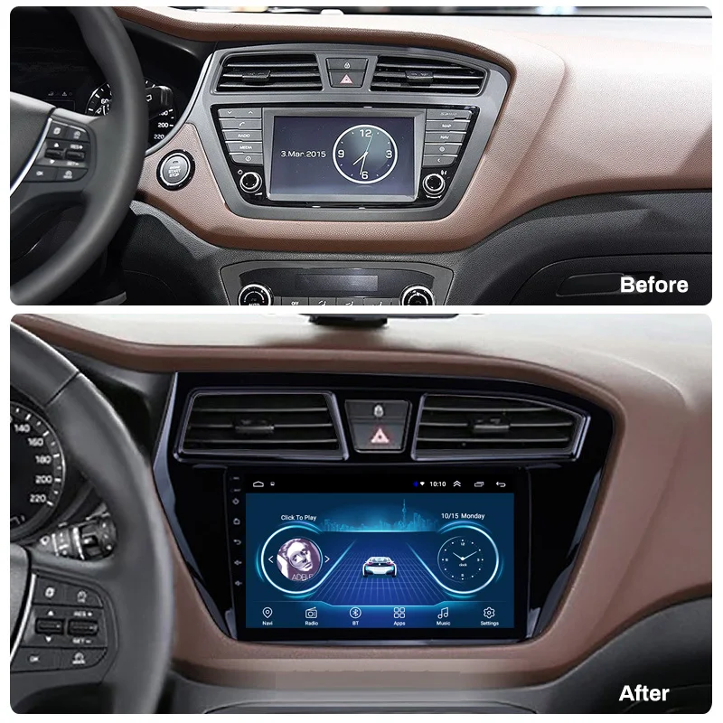 Android 9. 0 2.5D закаленный HD сенсорный экран 9 дюймов радио для Hyundai i20 2015-8 1 с Bluetooth USB WIFI