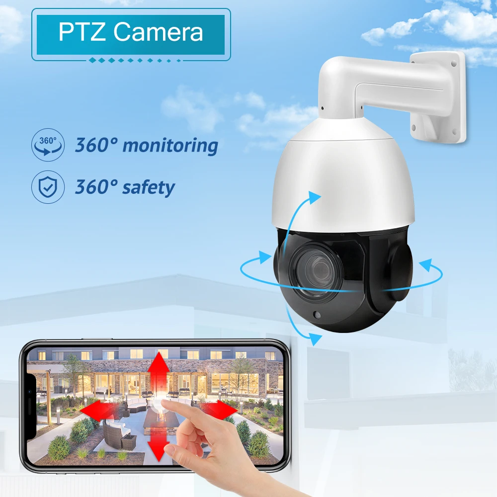 hikvision compatible ptz ip camera 5mp 8mp 18x 30x zoom mini speed dome camera outdoor ir 50m h 265 cctv security camera alert free global shipping