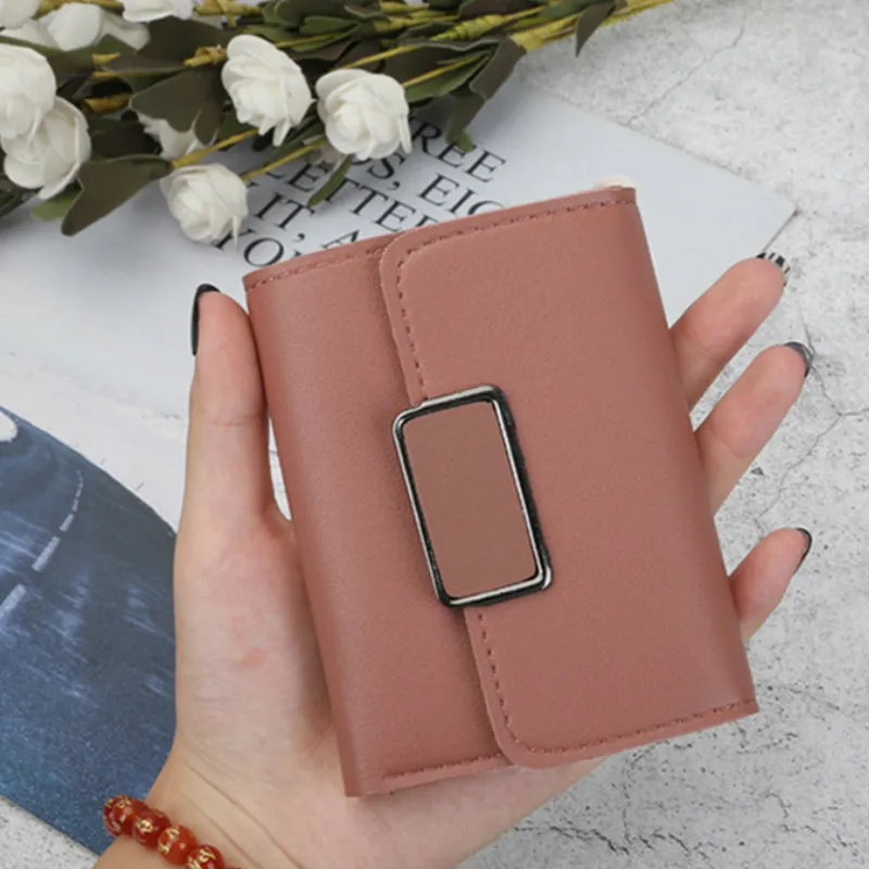 

New Money Small Wallet Women Casual Solid Wallet Fashion Female Short Mini All-match Korean Students Small Wallet Simple Square