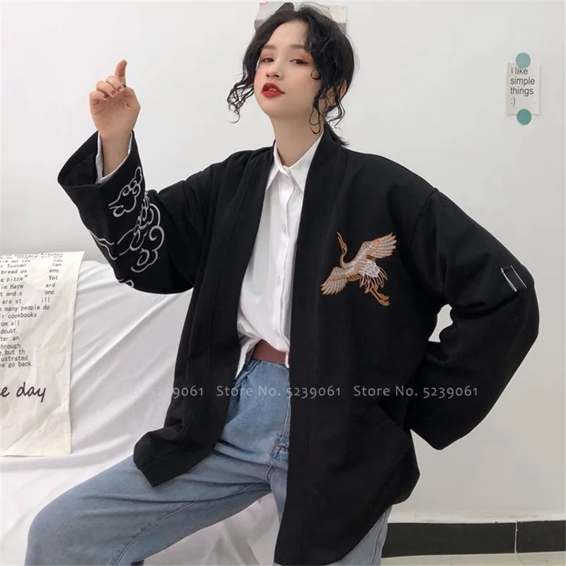 Модное кимоно Harajuku уличная кардиган в японском стиле Одежда юката платье для