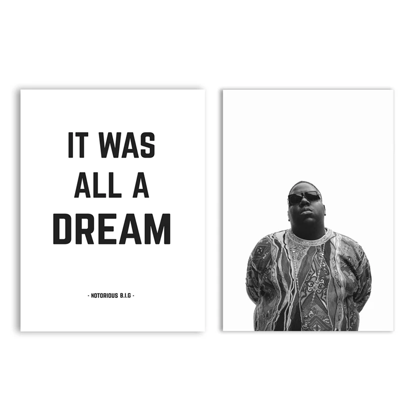 Большая Картина на холсте с текстом рэп песни Biggie Smalls настенные картины Декор для