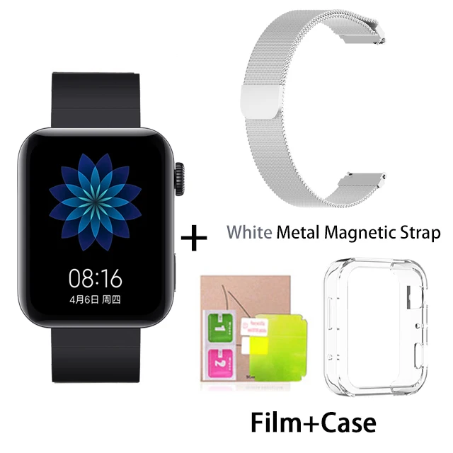 Black n white mstrap Новые Xiaomi mi часы mi UI Android умные часы Bluetooth 4,2 многофункциональные часы с NFC A Ture Smart Wtach - Цвет: Black n white mstrap
